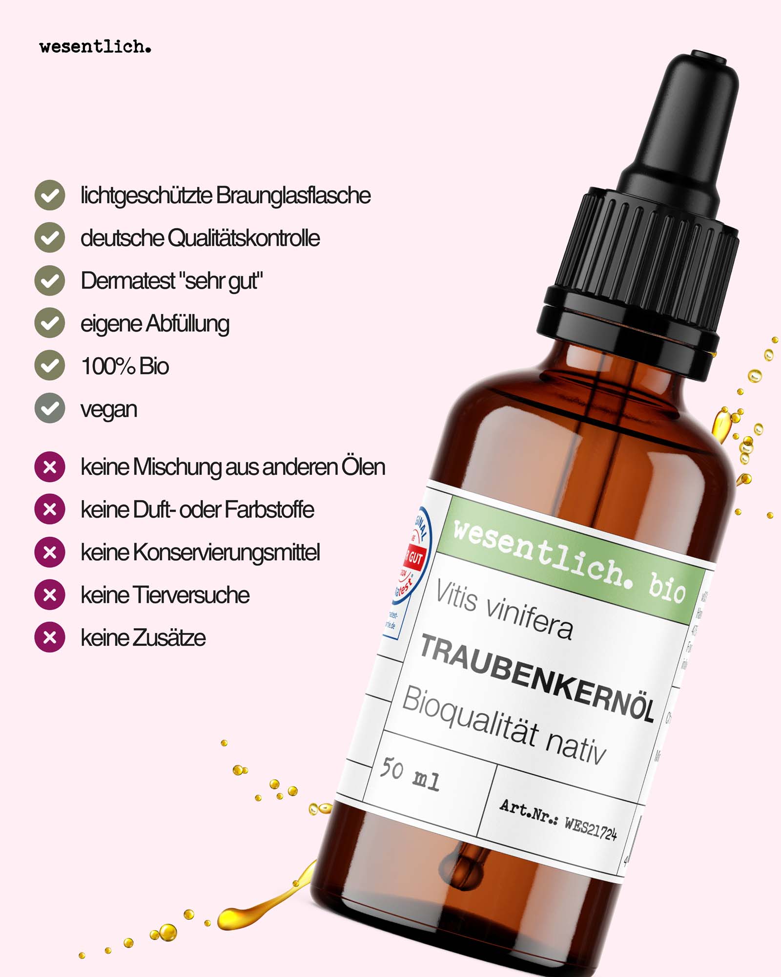 Traubenkernöl BIO kaltgepresst 50ml