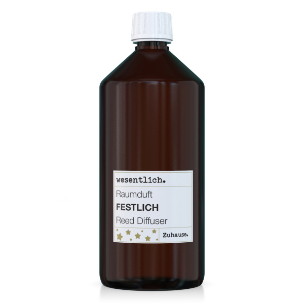 Nachfüllflasche Reed Diffuser Raumduft "festlich" (1000ml) inkl. 7 Kapillarstäbchen
