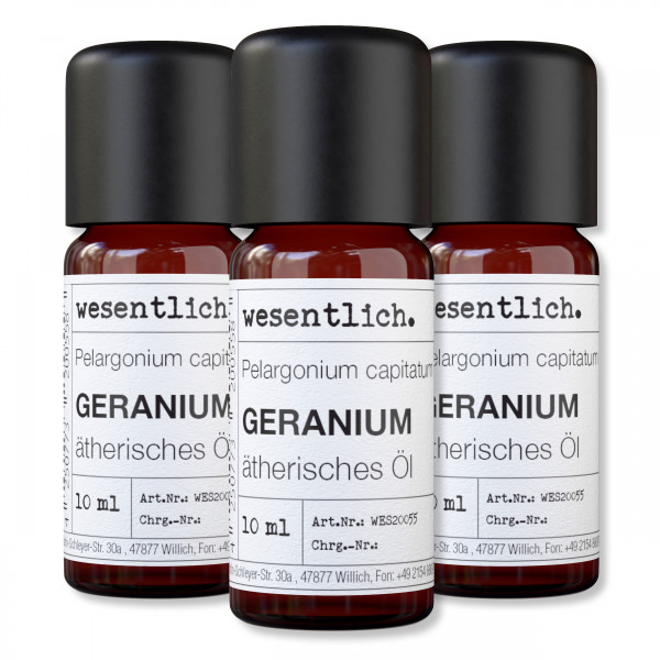 Geranium (Rosengeranie) - ätherisches Öl (3x10ml)