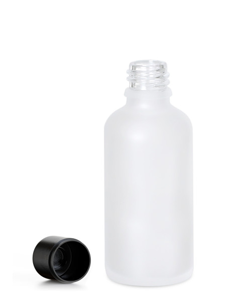 Weißglasflasche 50ml säuremattiert mit Originalitätsverschluss / 6er Set