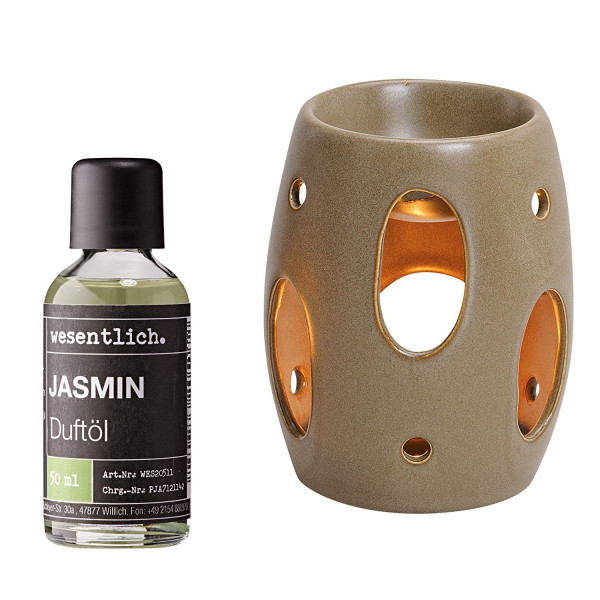 Duftöl Jasmin 50ml mit Duftlampe braun