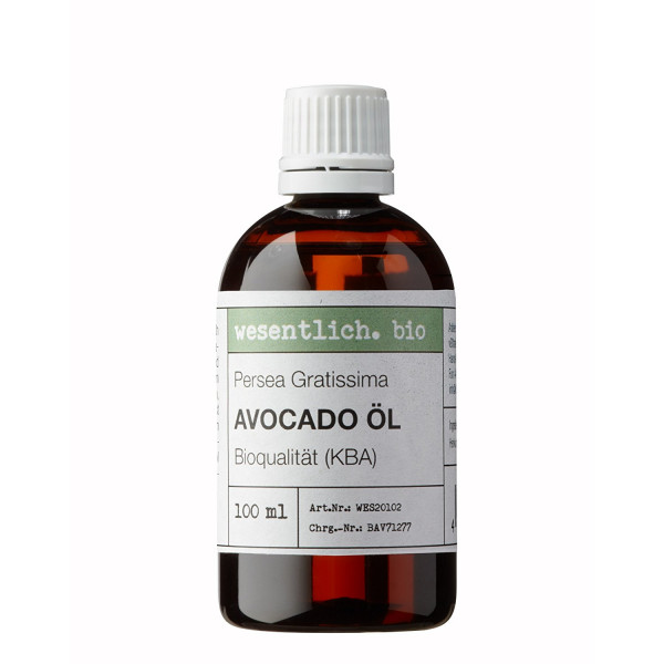 Avocadoöl, kaltgepresst in Bioqualität