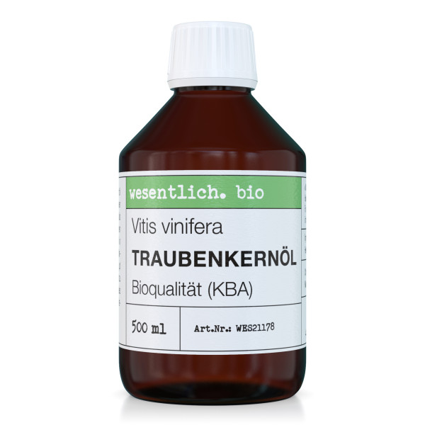 Traubenkernöl, kaltgepresst in Bioqualität