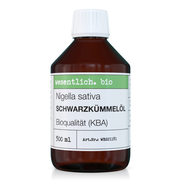 Schwarzkümmelöl, kaltgepresst in Bioqualität