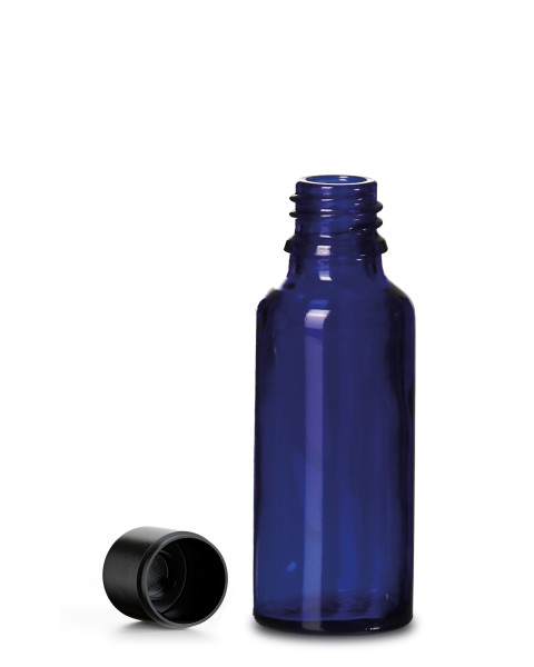 Blauglasflasche 30ml mit Originalitätsverschluss / 6er Set